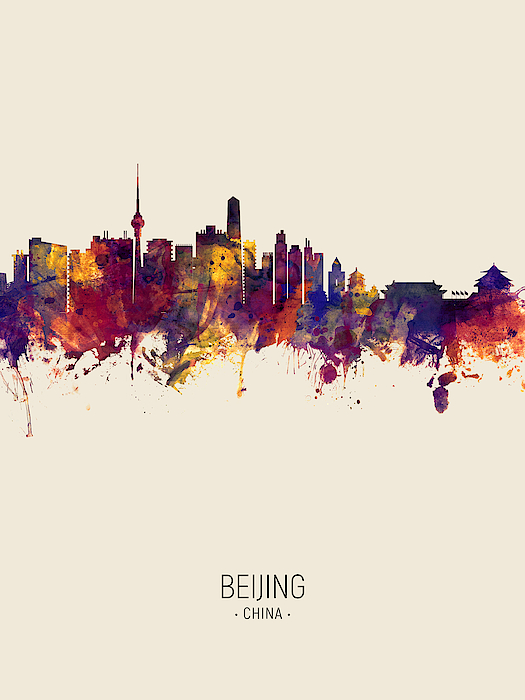 Beijing China Skyline by Michael Tompsett Beijing China Skyline by Michael Tompsett